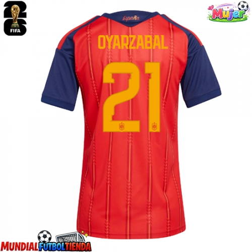 Camiseta España Mikel Oyarzabal #21 Primera Equipación Replica Mundial 2026 para mujer mangas cortas